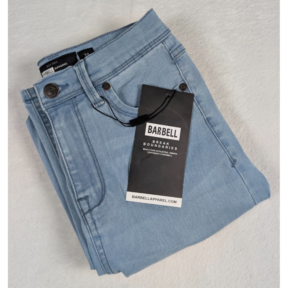 Barbell Apparel Mom Fit Jeans Women's sz 24 Medium Blue‎ Stretch NWT